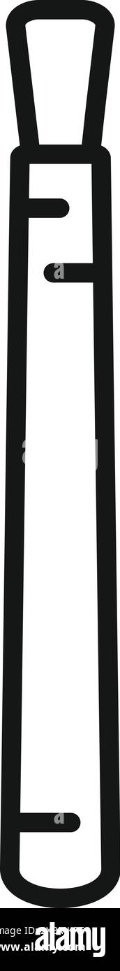 Einfache Linienzeichnung eines Make-up-Pinsels zum Auftragen von Foundation oder Rouge auf das Gesicht Stock Vektor