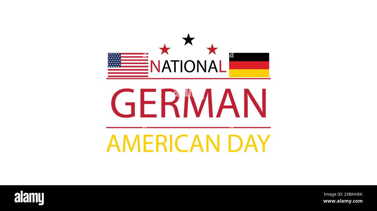 Der nationale deutsche amerikanische Tag wird mit einem schicken Flagentext gefeiert Stock Vektor