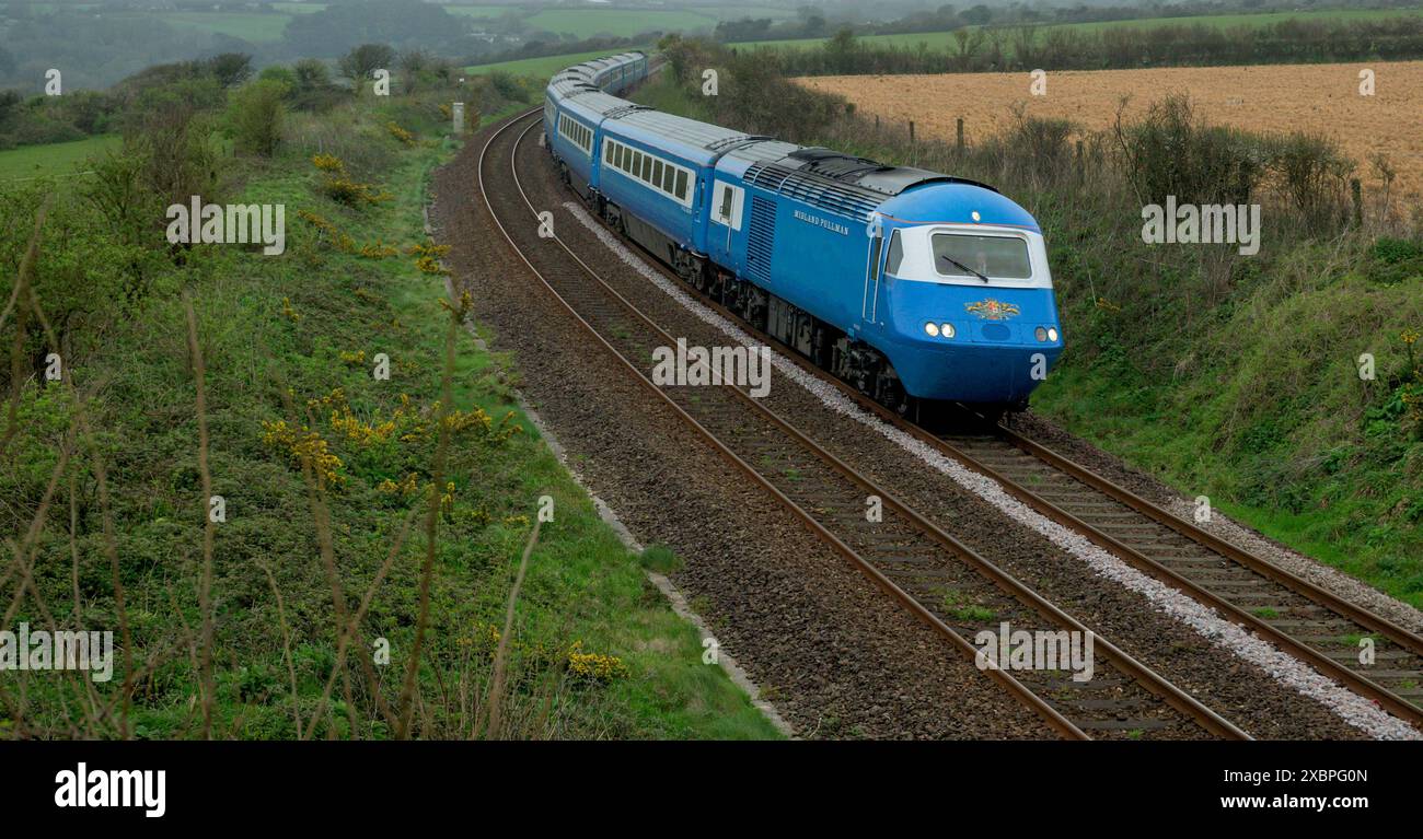 Torbay und Dartmouth Pullman, Penzance nach Kingswear und zurück. Gesehen hier in Gwinear in Cornwall Stockfoto