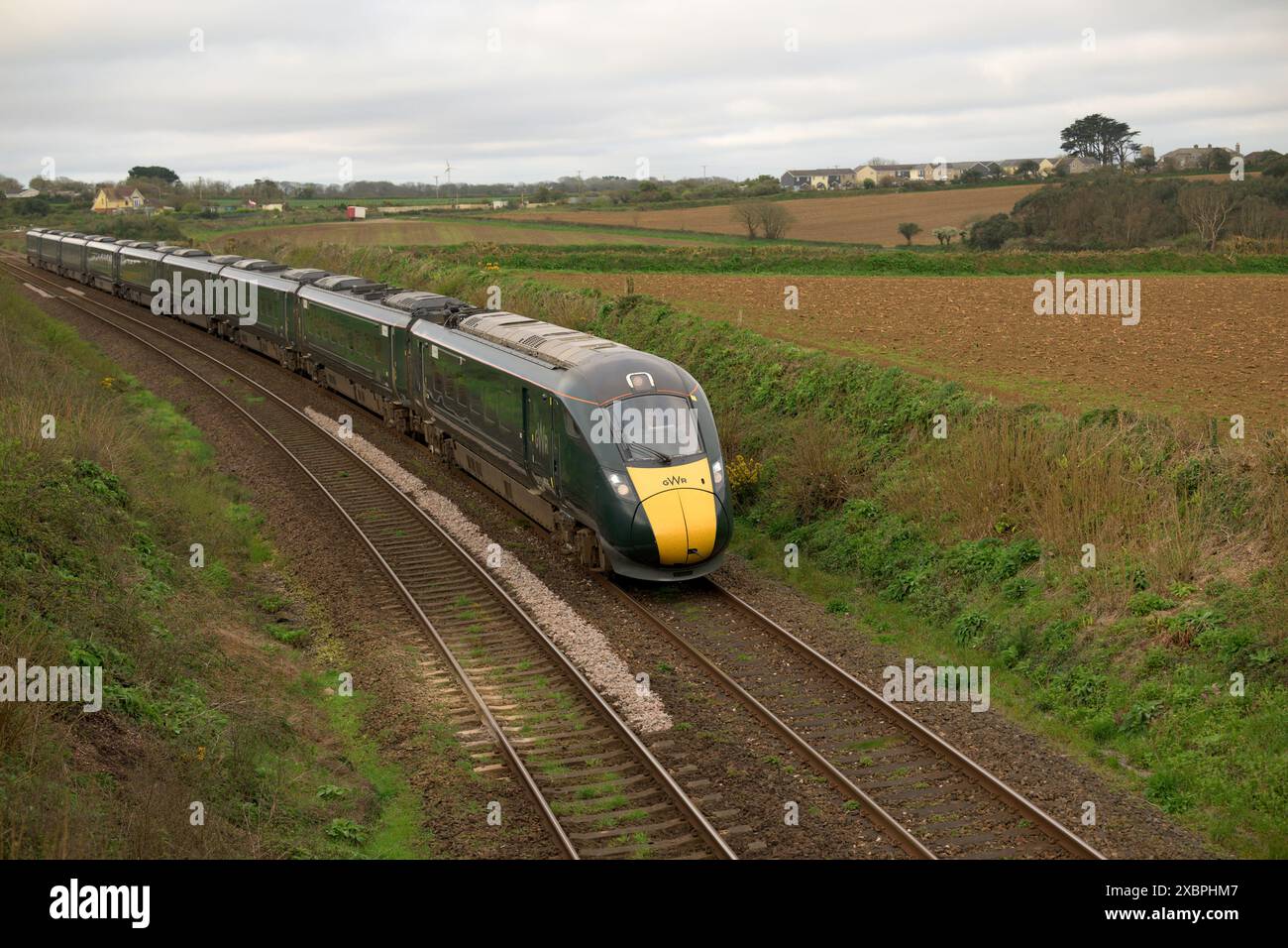 GWR (Great Western Railway) Intercity Express, Penzance nach London Paddington bei Gwinear in Cornwall Stockfoto