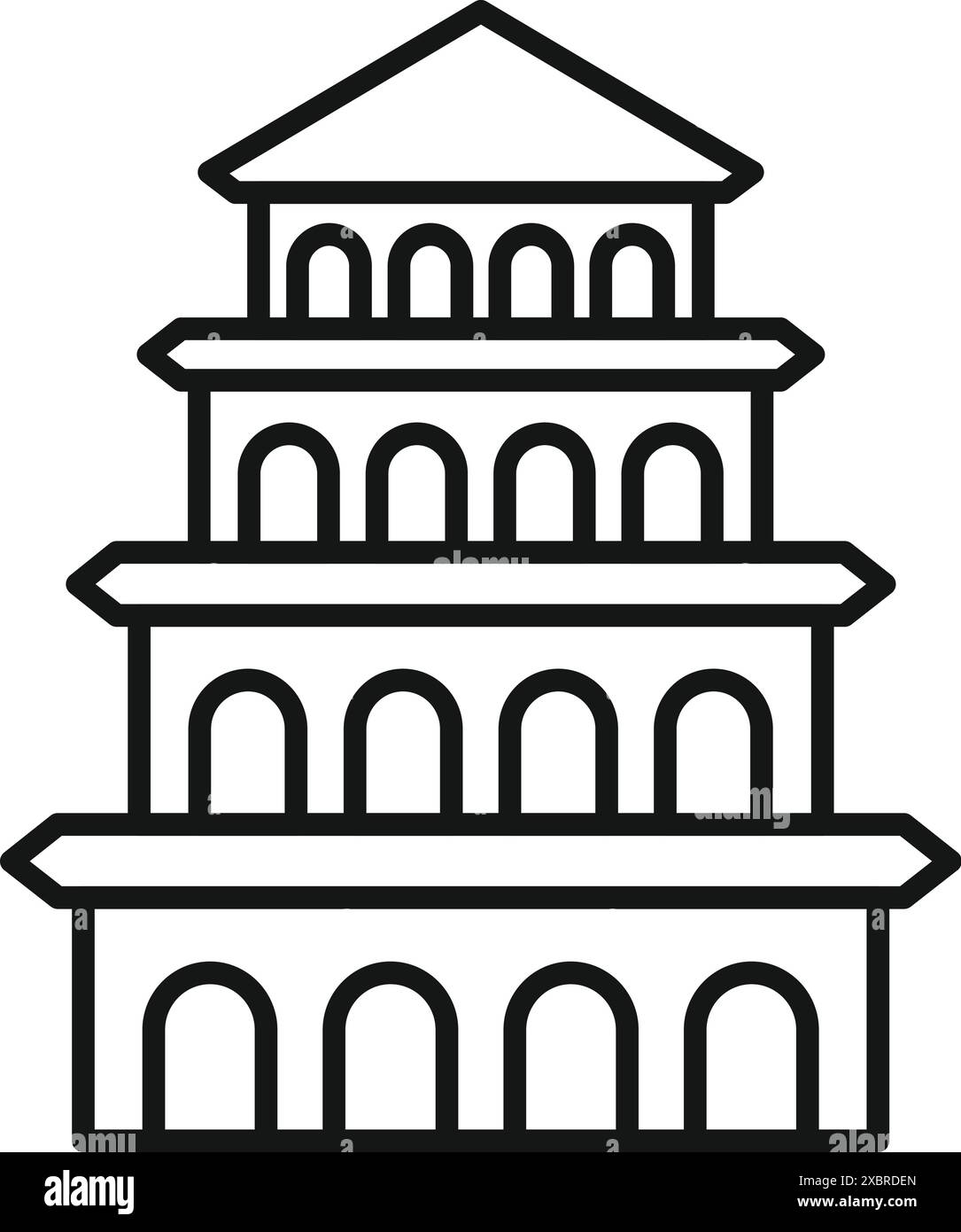 Altes Gebäude mit Säulen, die römische Architektur zeigen Stock Vektor