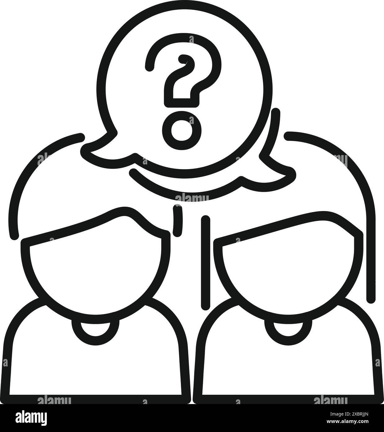 Zwei Geschäftsleute denken über eine Lösung für ihr Geschäftsproblem nach Stock Vektor