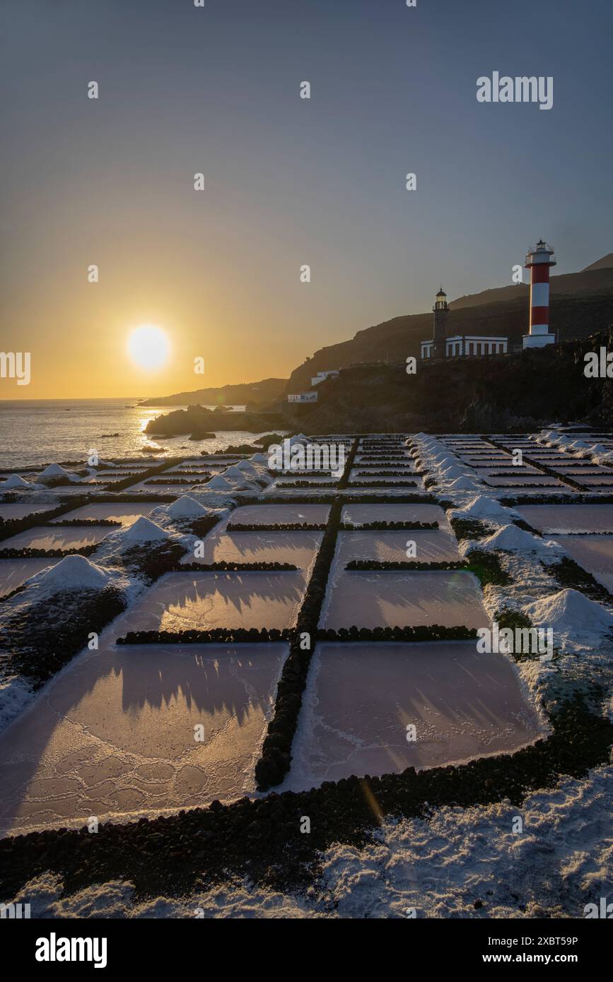 Salinas de Fuencaliente oder Salinas Teneguía, Salzdampfteiche, La Palma, Kanarische Inseln, Spanien Stockfoto