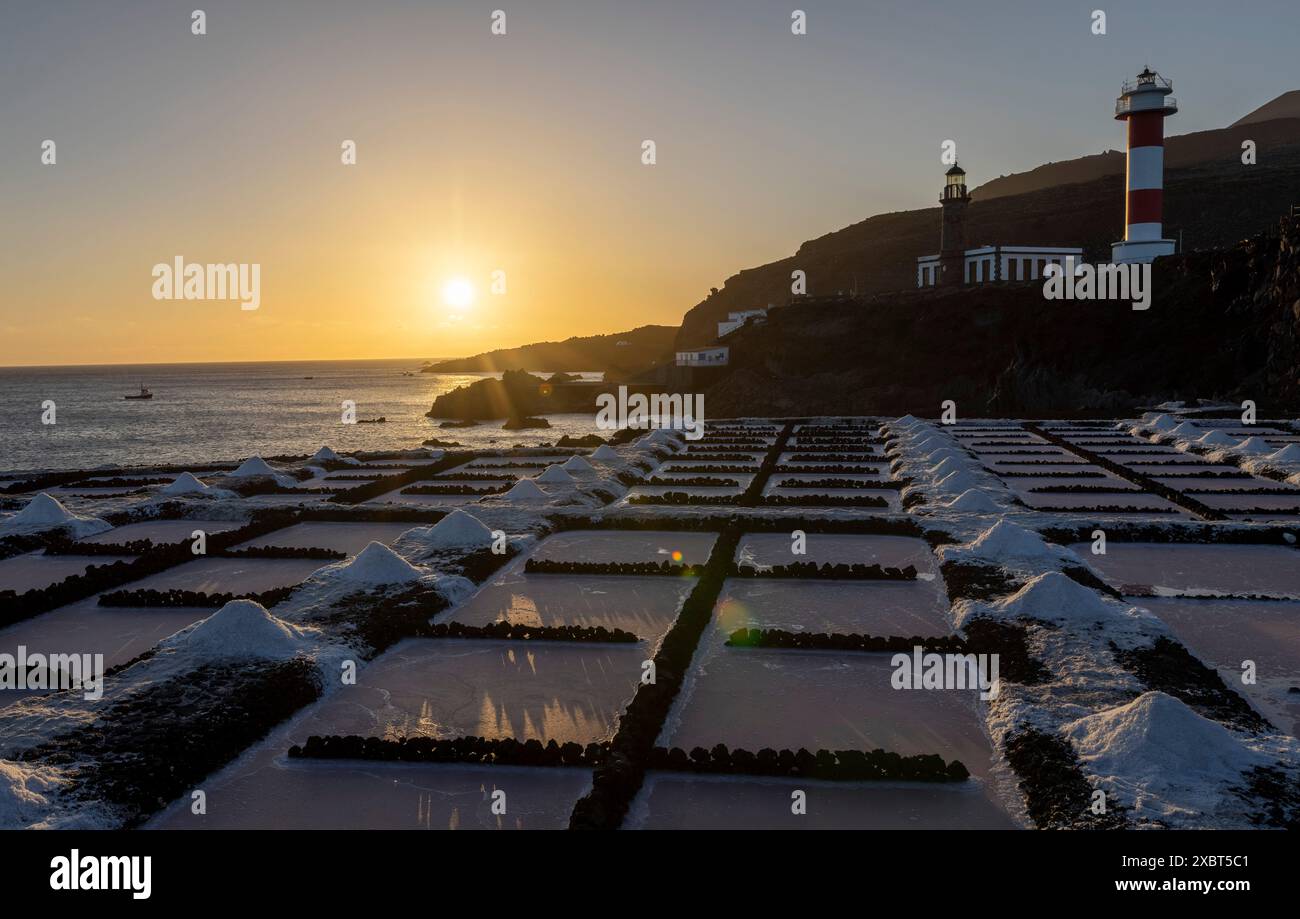 Salinas de Fuencaliente oder Salinas Teneguía, Salzdampfteiche, La Palma, Kanarische Inseln, Spanien Stockfoto