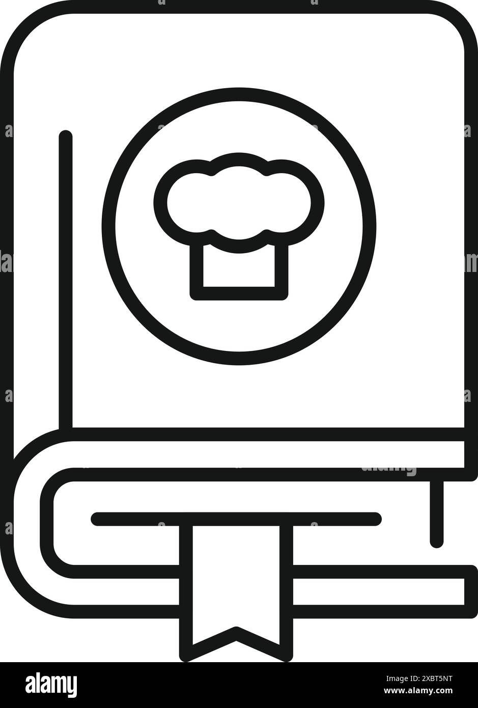 Kochbuch-Symbol, das eine Sammlung kulinarischer Rezepte darstellt, die häufig in Koch- und Lebensmittelkontexten verwendet werden Stock Vektor