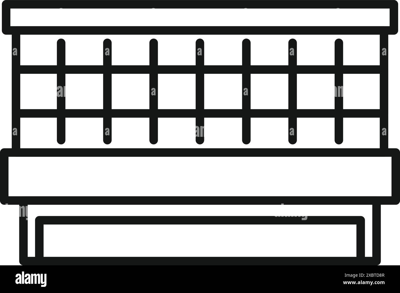 Dieser Vogelkäfig steht auf dem Boden und wartet auf seine Bewohner Stock Vektor