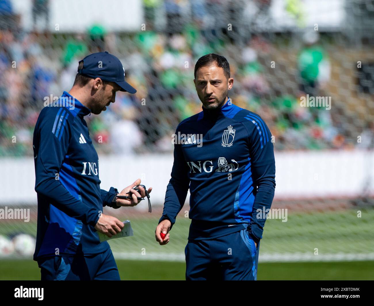 Domenico Tedesco (Belgien, Trainer), Andreas Hinkel (Belgien, Co-Trainer), GER, Belgien (BEL), öffentliche Schulung, Fussball Europameisterschaft, UEFA EURO 2024, 13.06.2024 Foto: Eibner-Pressefoto/Michael Memmler Stockfoto