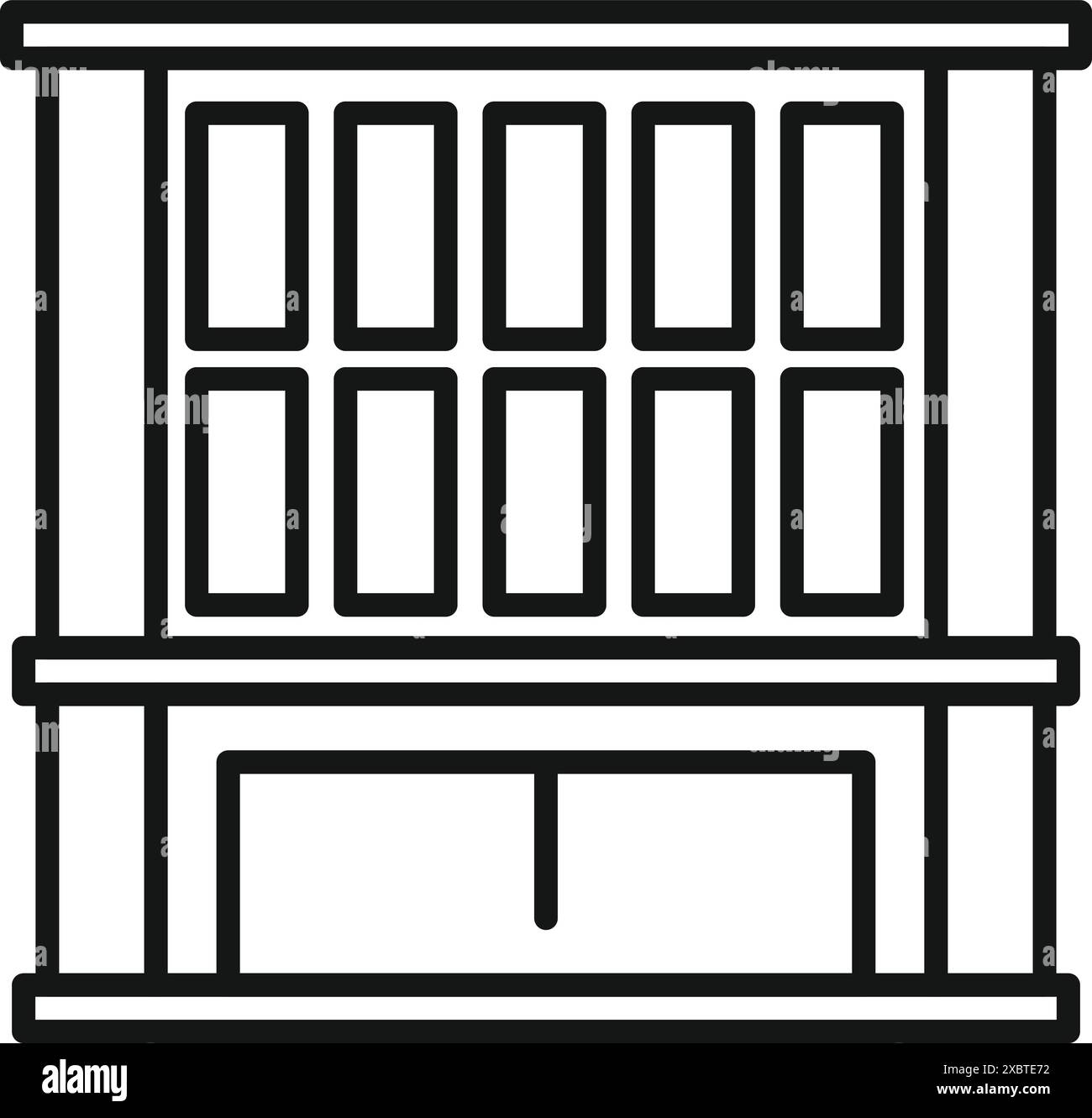 Fassade des Bürogebäudes mit großen Fenstern, die moderne Architektur widerspiegeln Stock Vektor