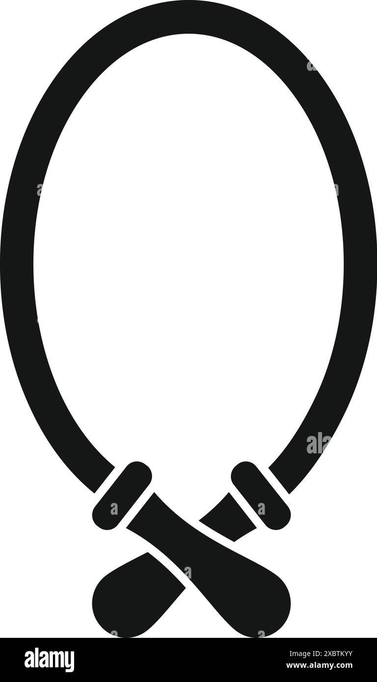 Das Seilspringen liegt auf dem Boden und wartet auf die Sportlerin Stock Vektor