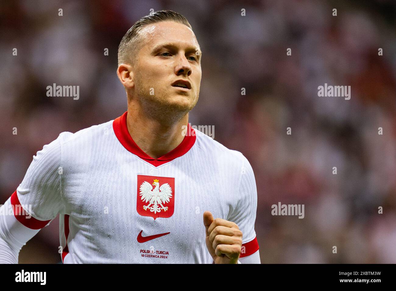 Der polnische Piotr Zielinski wurde während des Freundschaftsspiels vor der UEFA EURO 2024 zwischen Polen und der Türkei im PGE Narodowy Stadion gesehen. Stockfoto