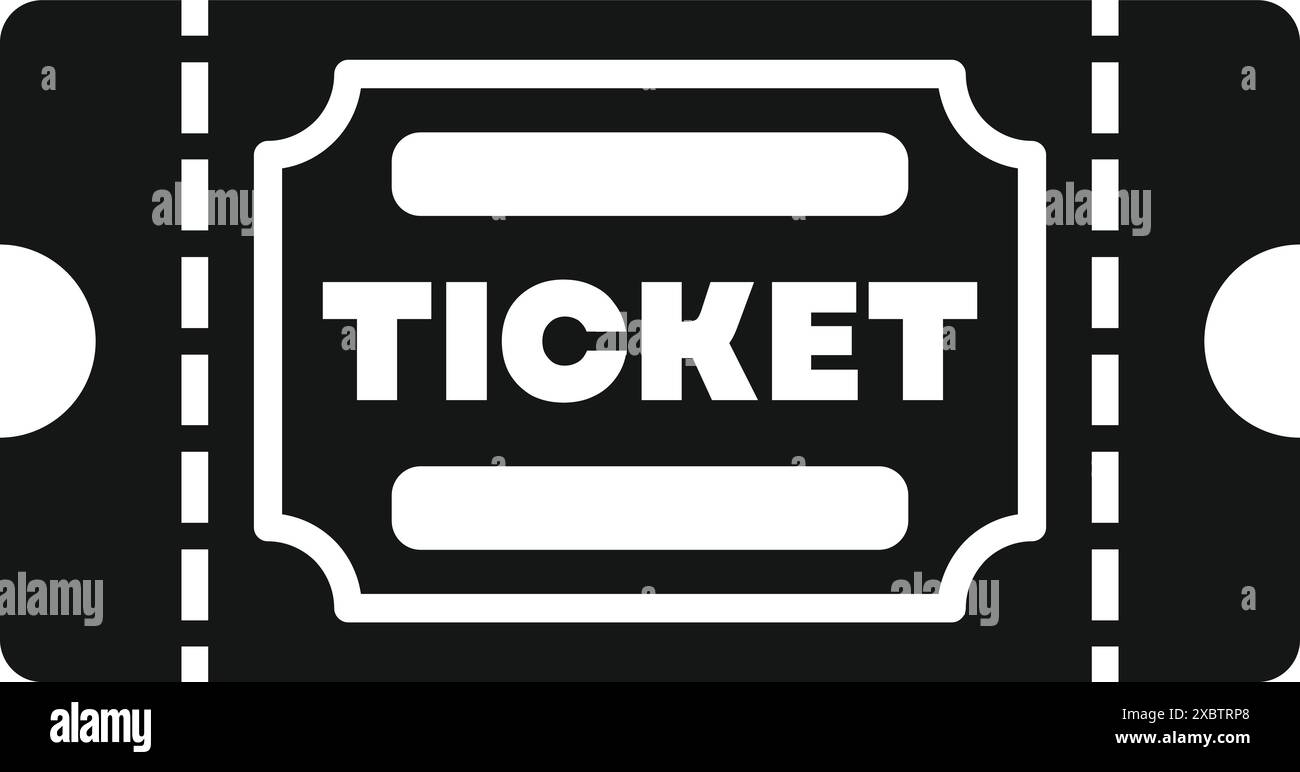 Einfaches Symbol eines Tickets, das den Eintritt zu Veranstaltungen, Transport oder Unterhaltung symbolisiert Stock Vektor