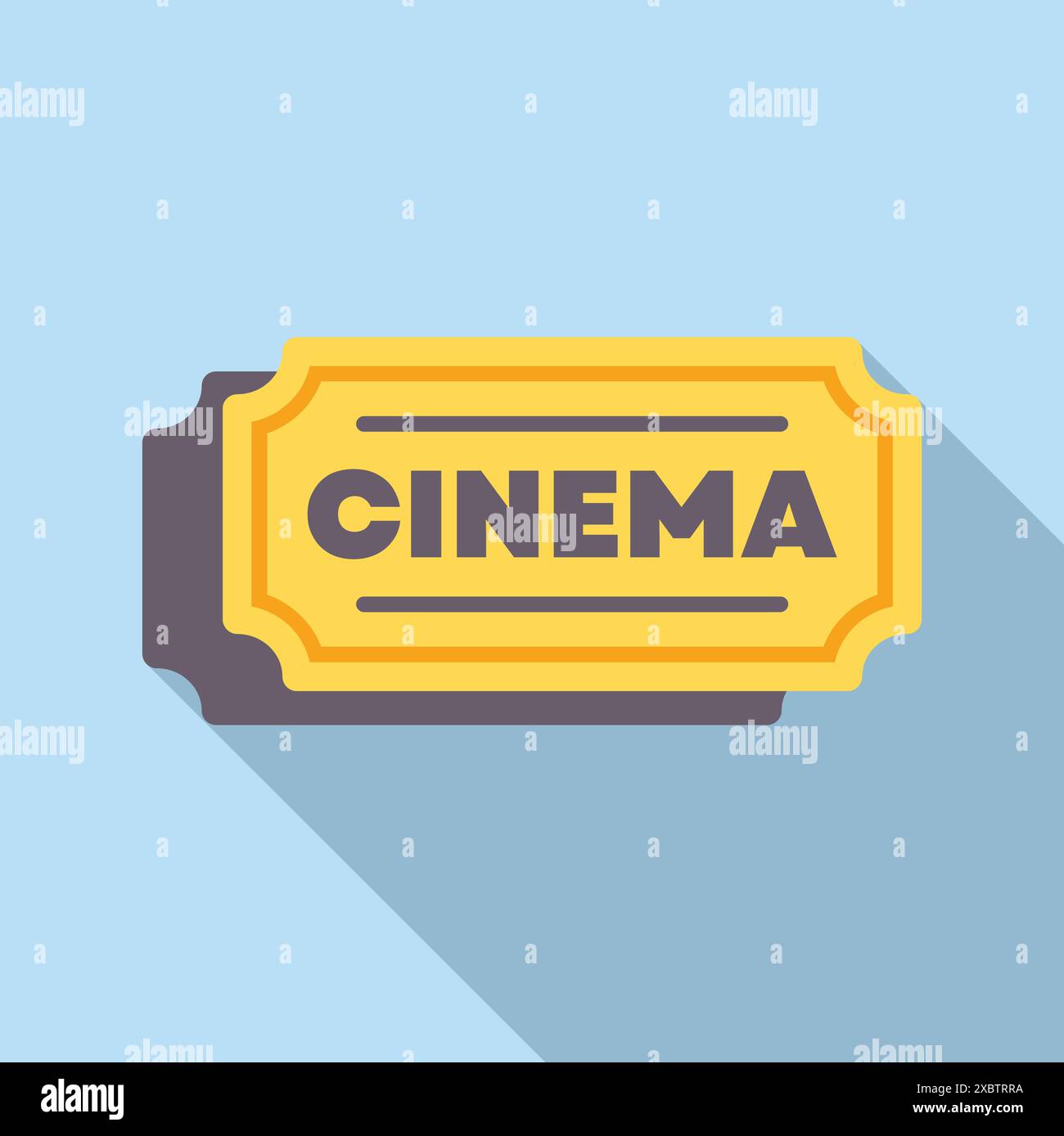 Kinokarte, die Zugang zu einer Filmvorführung gewährt Stock Vektor