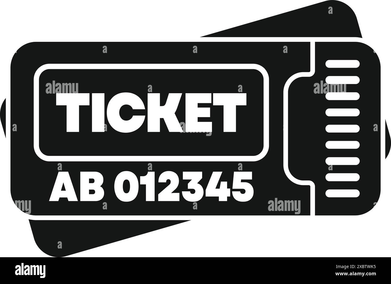 Einfaches schwarzes Symbol eines Tickets, nützlich für Konzepte zu Reisen, Unterhaltung und Eintritt zu Veranstaltungen Stock Vektor