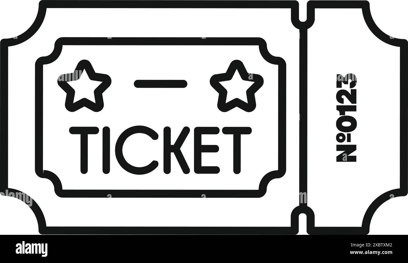 Einfaches Ticketsymbol für den Zugang zu Unterhaltungsveranstaltungen wie Konzerten und Filmen Stock Vektor