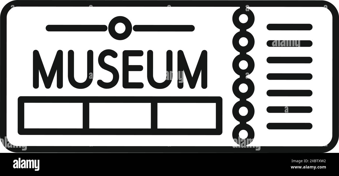 Einfaches Symbol einer Museumskarte, die Zugang zu kulturellen Attraktionen und historischen Artefakten gewährt Stock Vektor