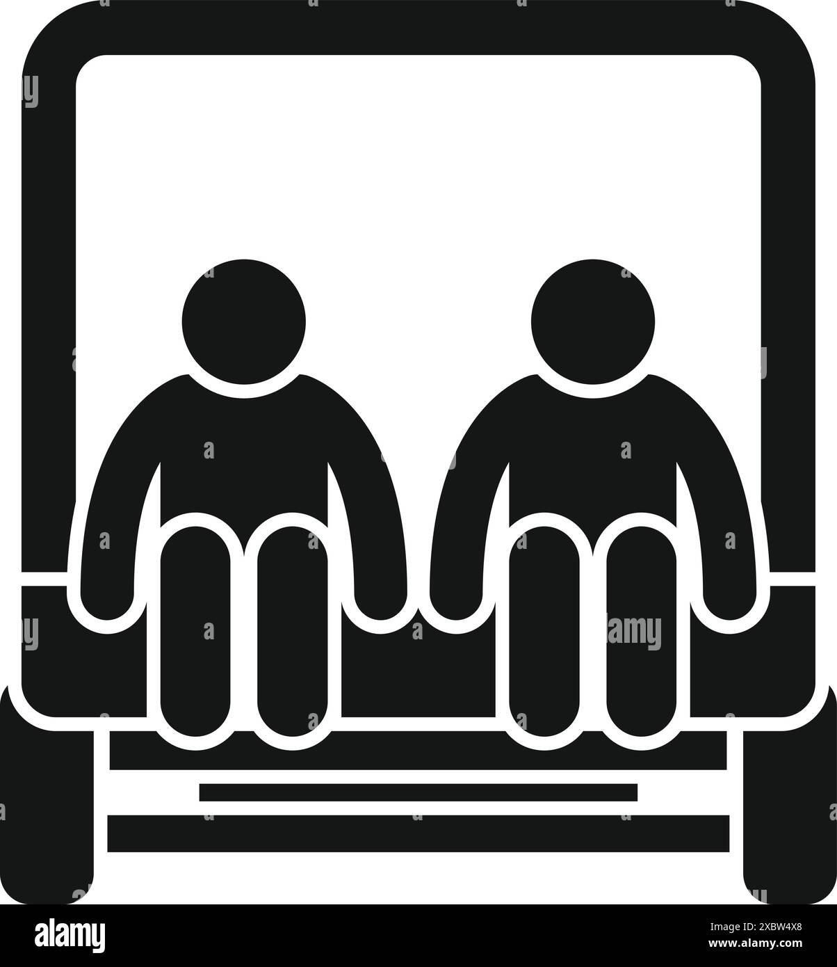 Zwei Männer sitzen in einem offenen Auto und genießen eine gemütliche Fahrt Stock Vektor