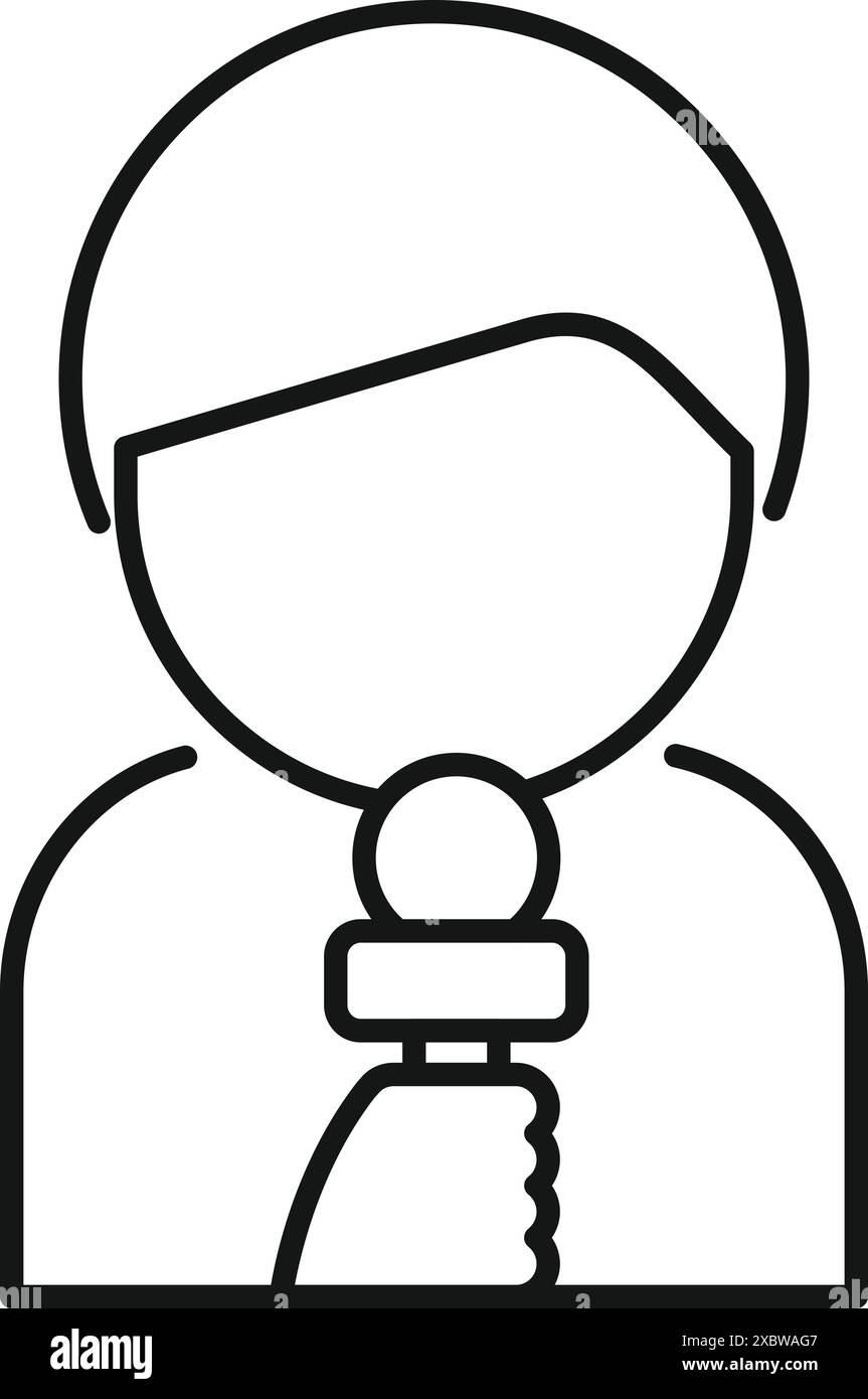 Der Journalist hält ein Mikrofon und führt ein Interview Stock Vektor