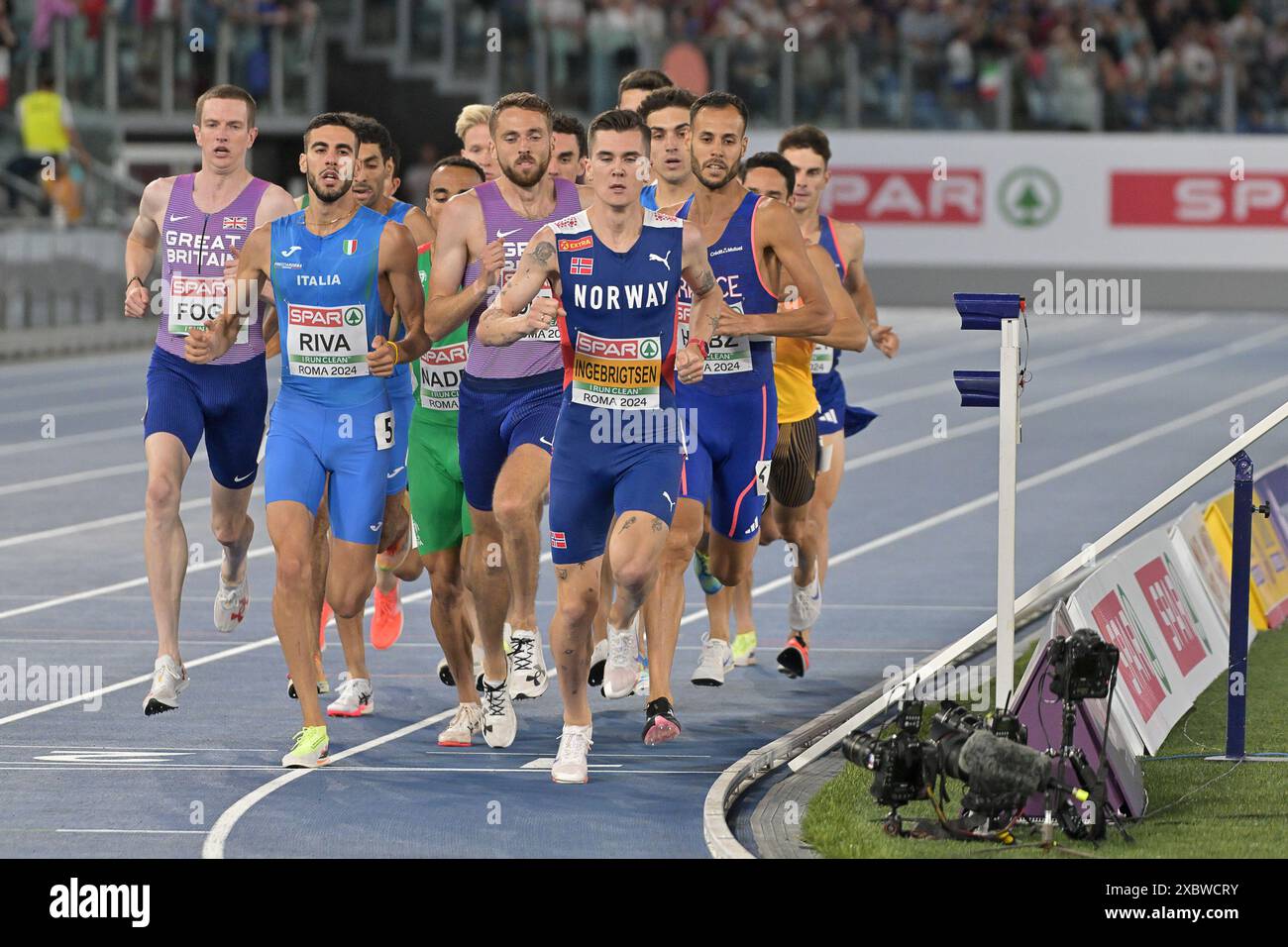 Roma, Italien. Juni 2024. Olympiastadion, Rom, Italien - das norwegische Team Jakob INGEBRIGTSEN nimmt an den 1500-m-Herren-Finalkämpfen am 6., 12. Juni 2024 Teil 2024 (Foto: Roberto Ramaccia/SIPA USA) Credit: SIPA USA/Alamy Live News Stockfoto