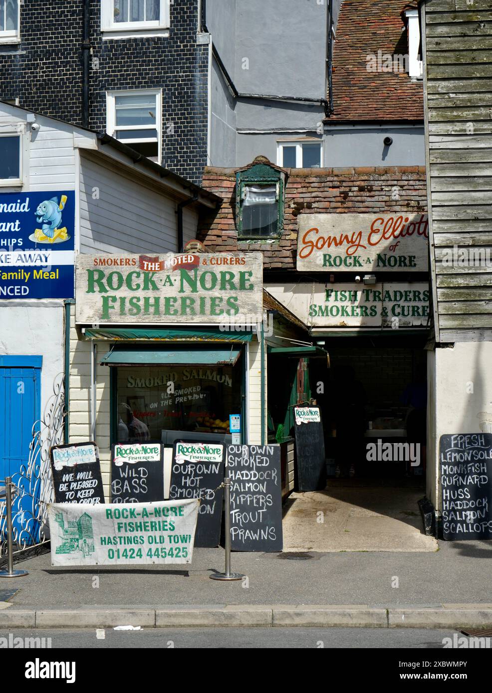Rock A Nore Fisheries, ein traditioneller britischer Fischladen. Stockfoto