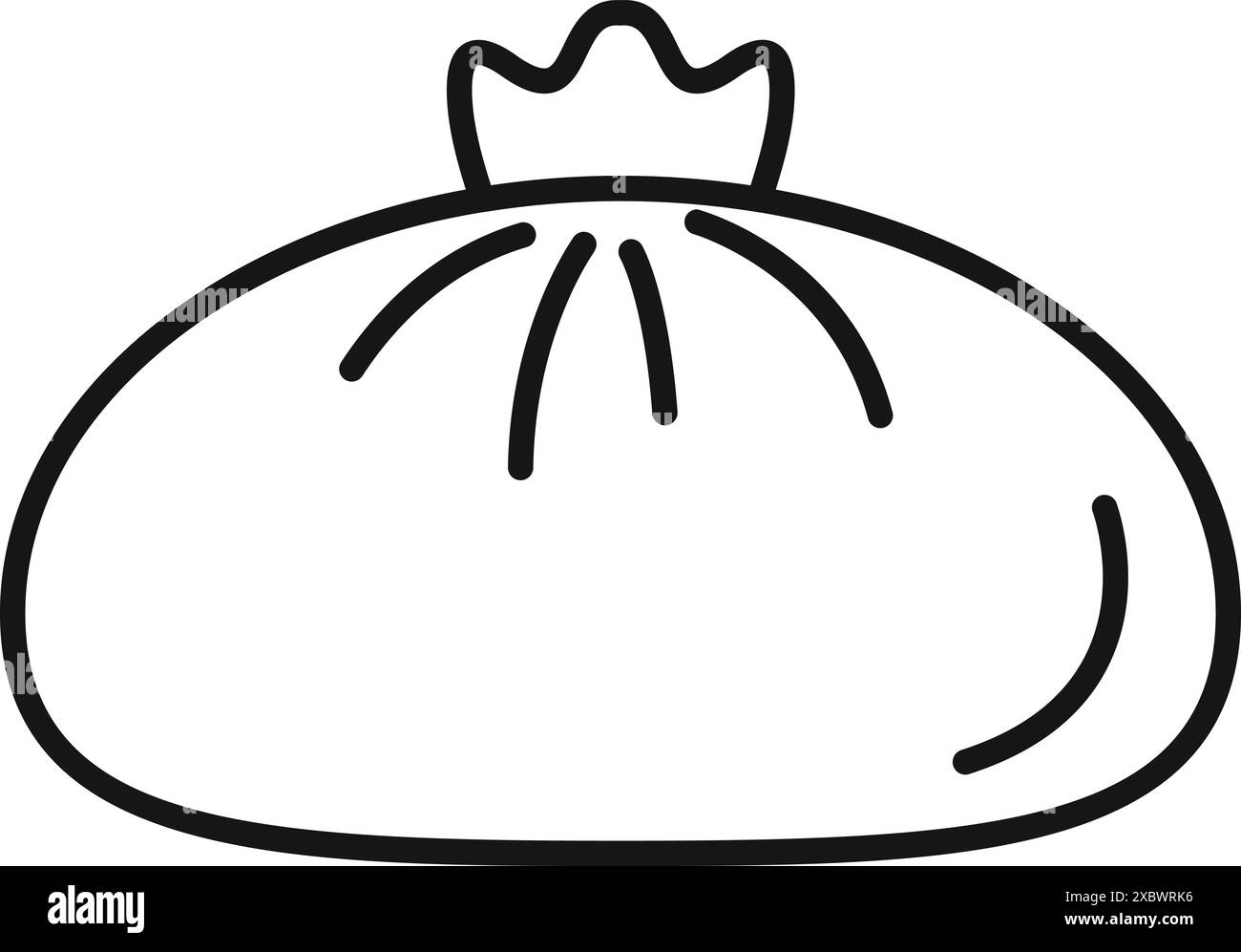 Lineare Ikone eines Khinkali, ein traditionelles Gericht der georgischen Küche Stock Vektor