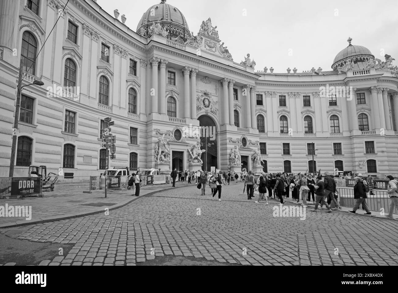 Wien, Hofburg und Nationalbibliothek Stockfoto