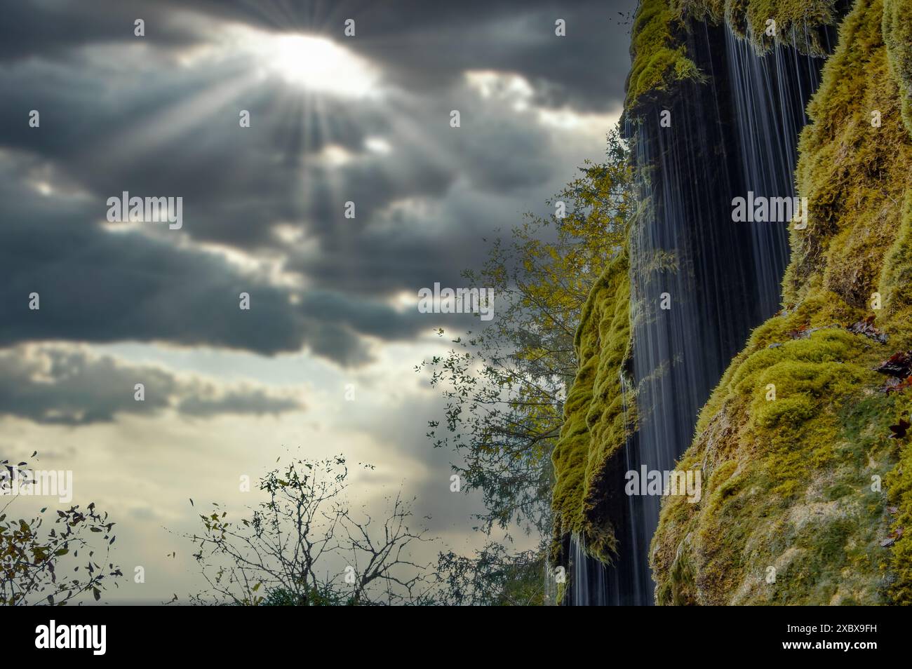 Wasserfall, Schleierfälle, ammer, bayern, Moos, Wasser, Fluss, Bach Stockfoto