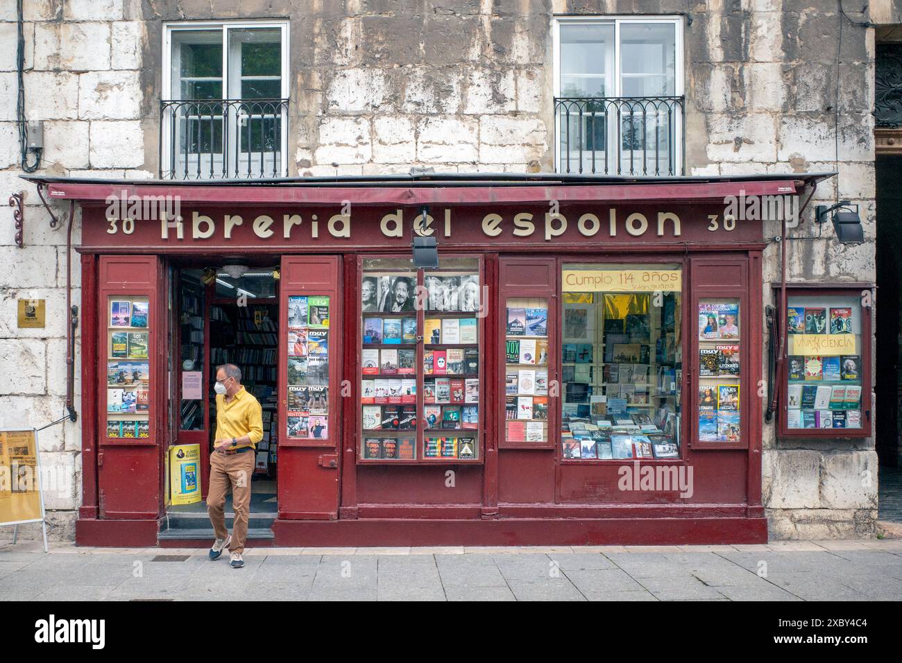 Libreria del Espolon, Burgos, Kastilien und León, Spanien. Stockfoto