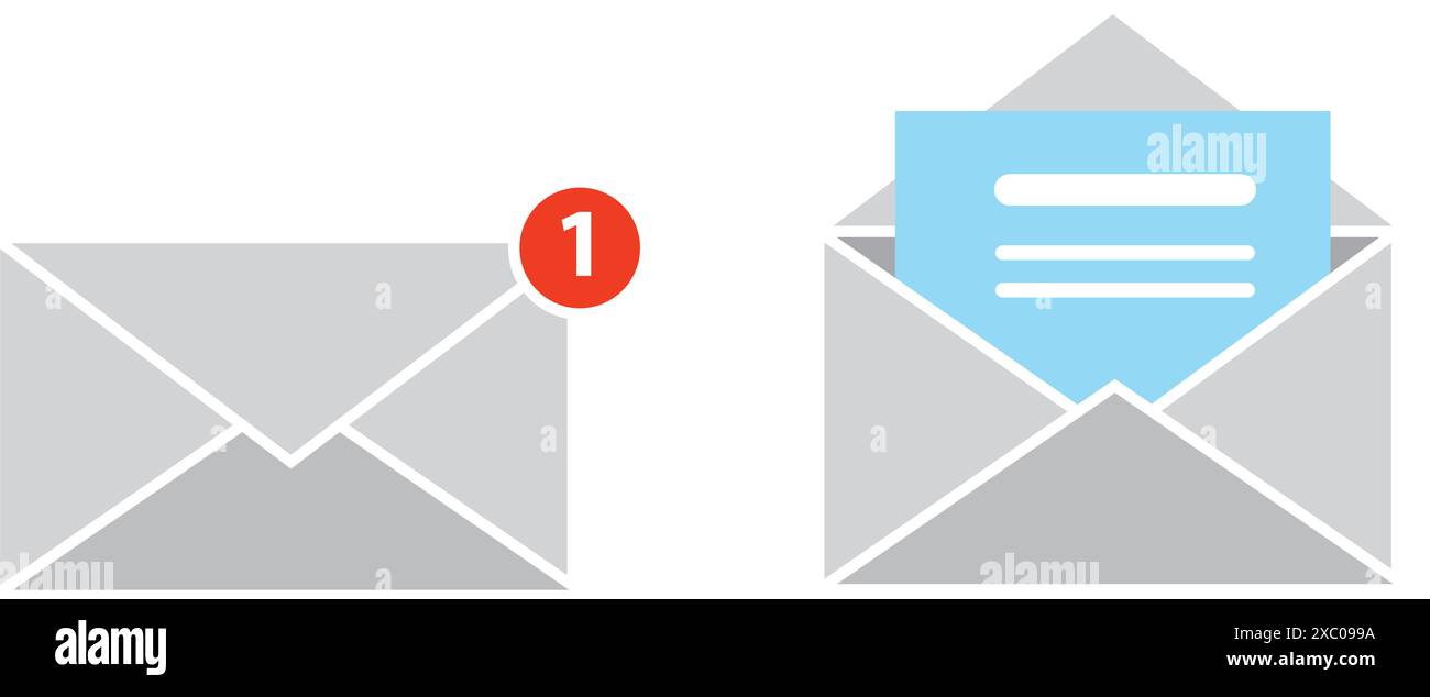 Symbol- oder SMS-Benachrichtigung auf elektronischen Geräten Stock Vektor