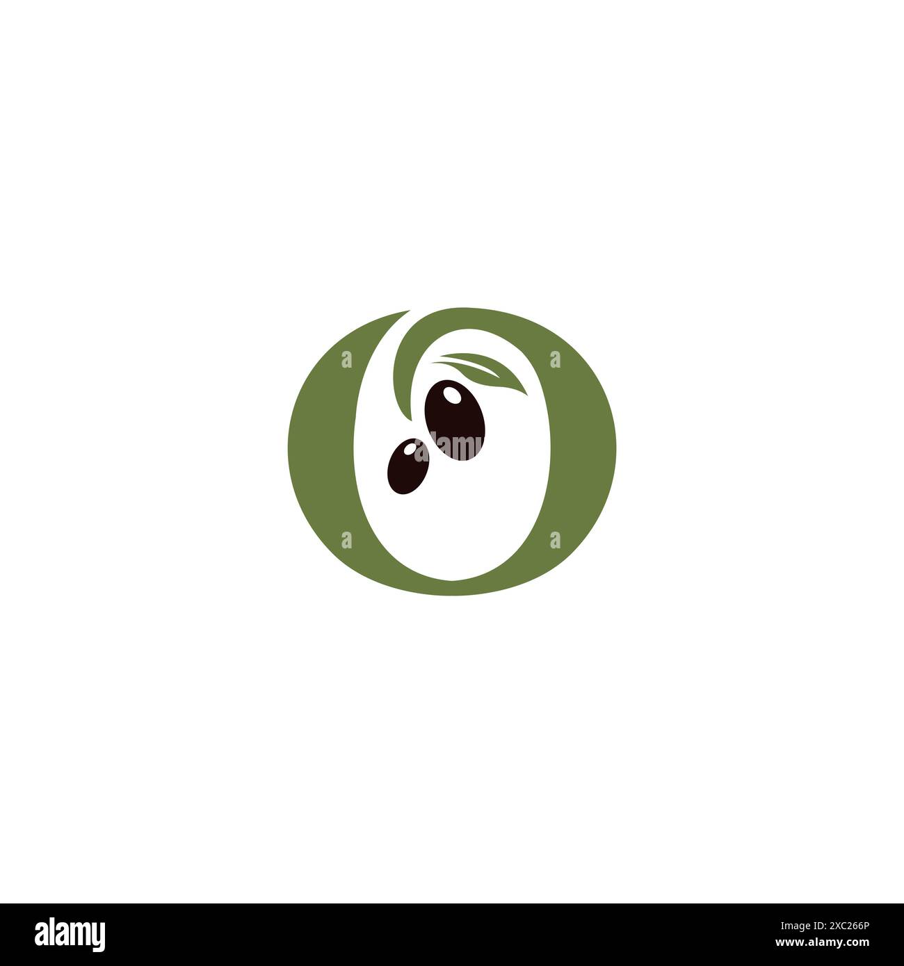 Letter O Olive Logo-Design. Symbol Für Olivenöl Stock Vektor
