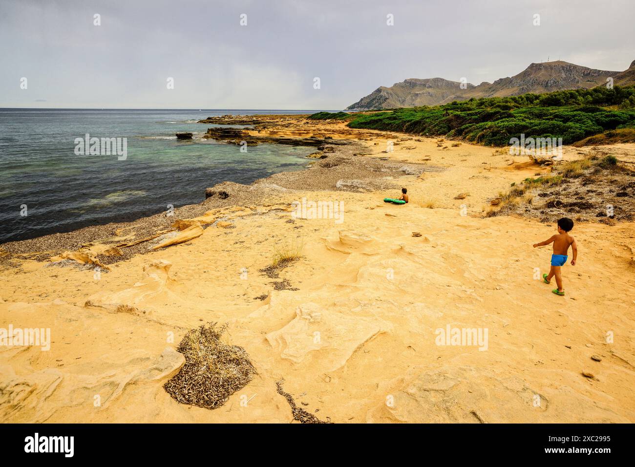 Beach Canons. Kolonie Sant Pere. Artà. Mallorca. Balearen. Spanien. Stockfoto