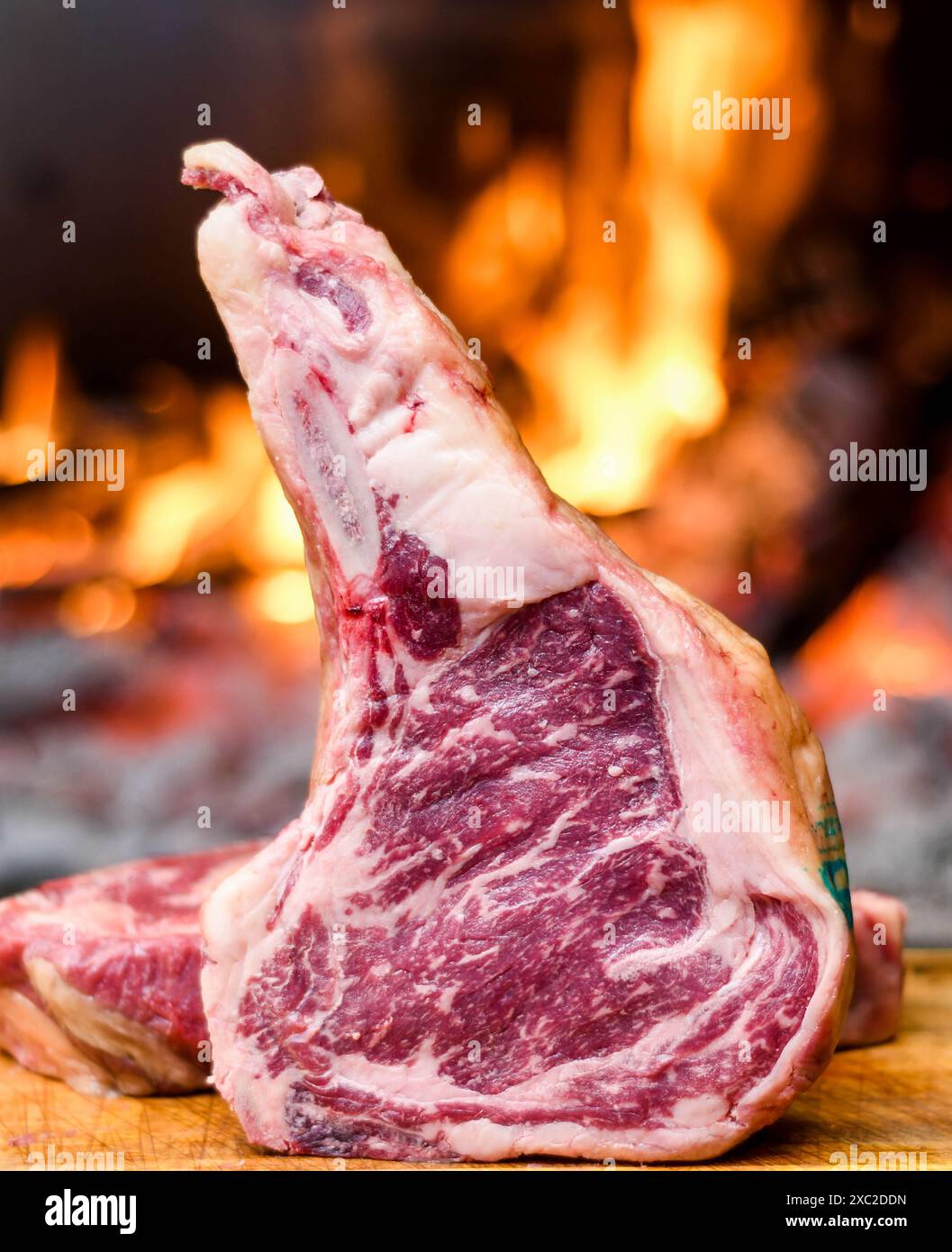 Rohe Teilstücke von hochwertigem argentinischem Rindfleisch. Stockfoto