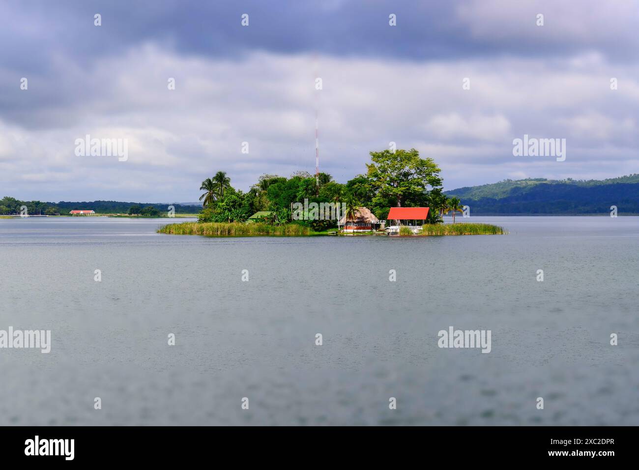 Blick auf die Museumsinsel in Flores Guatemala Stockfoto