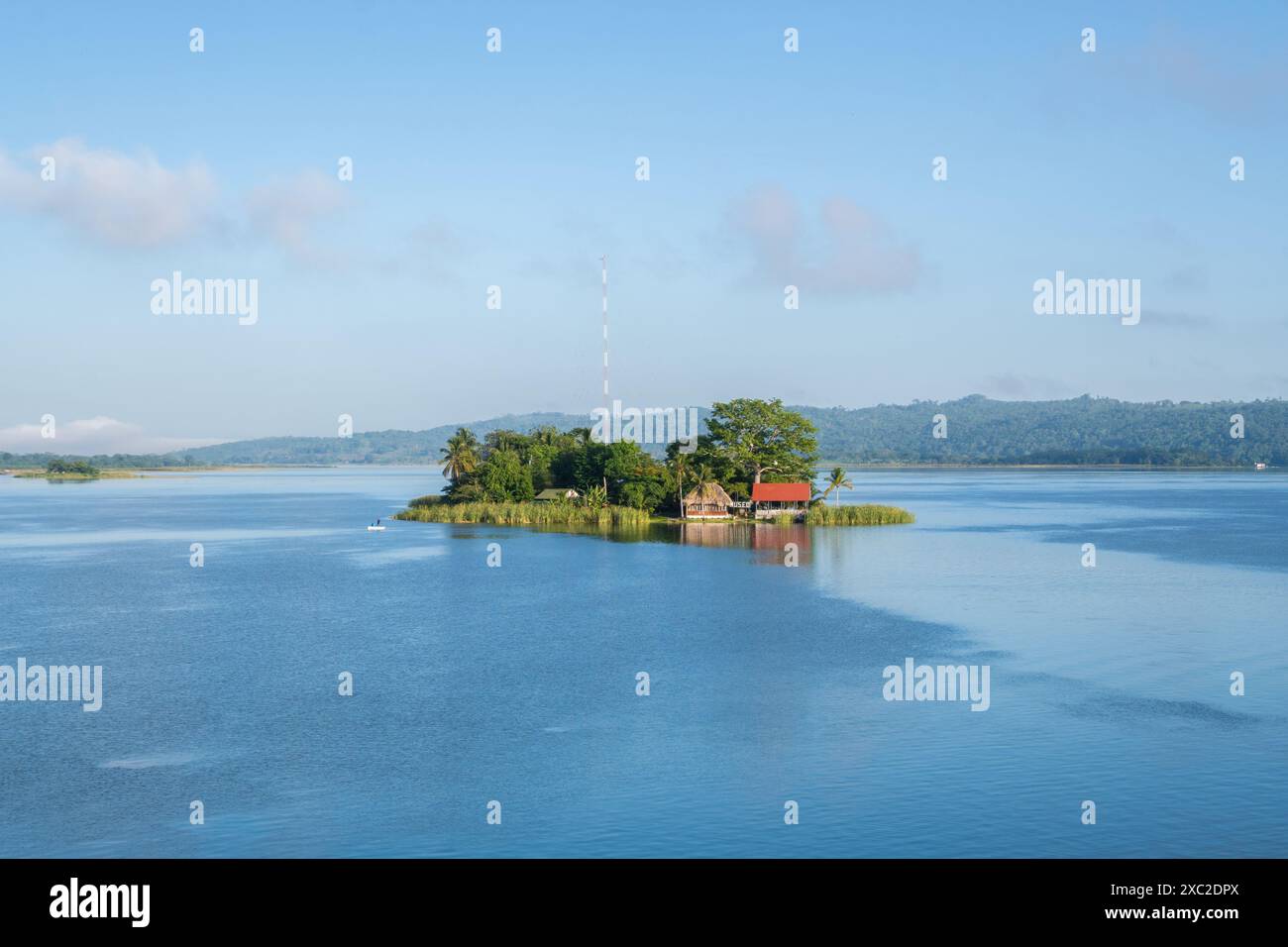 Blick auf die Museumsinsel in Flores Guatemala Stockfoto