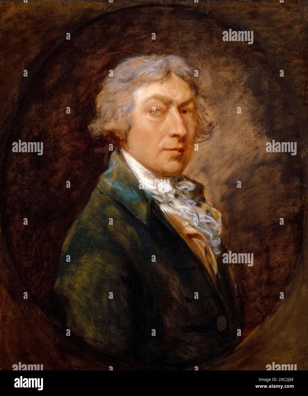 Thomas Gainsborough (1727–1788), Selbstporträtgemälde des englischen Porträt- und Landschaftsmalers in Öl auf Leinwand, um 1787 Stockfoto