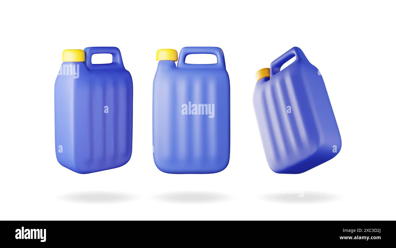 3D-Set Flasche mit flüssigem Reinigungsmittel Stock Vektor