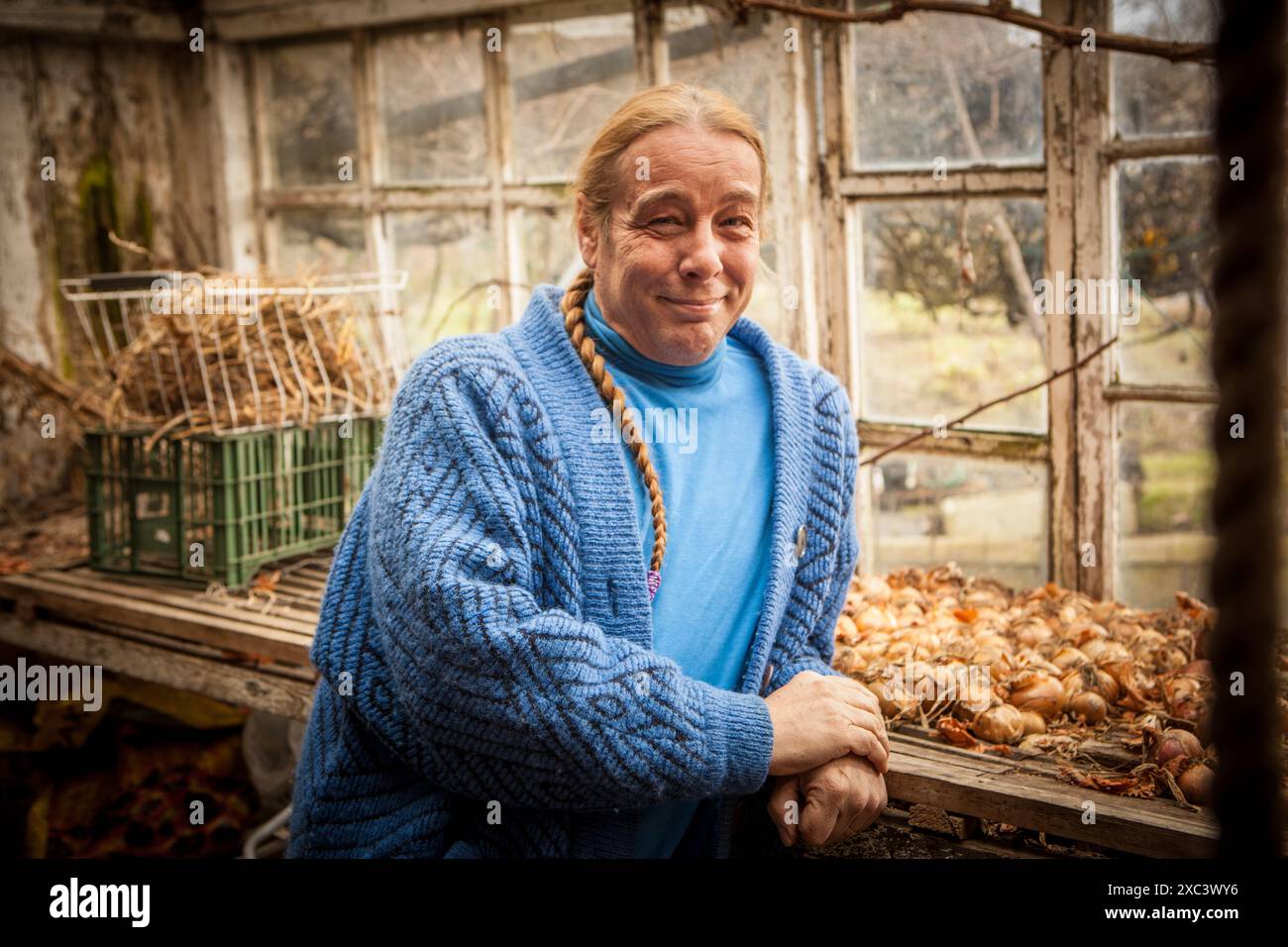 Gartenexperte BOB FLOWERDEW zu Hause Stockfoto