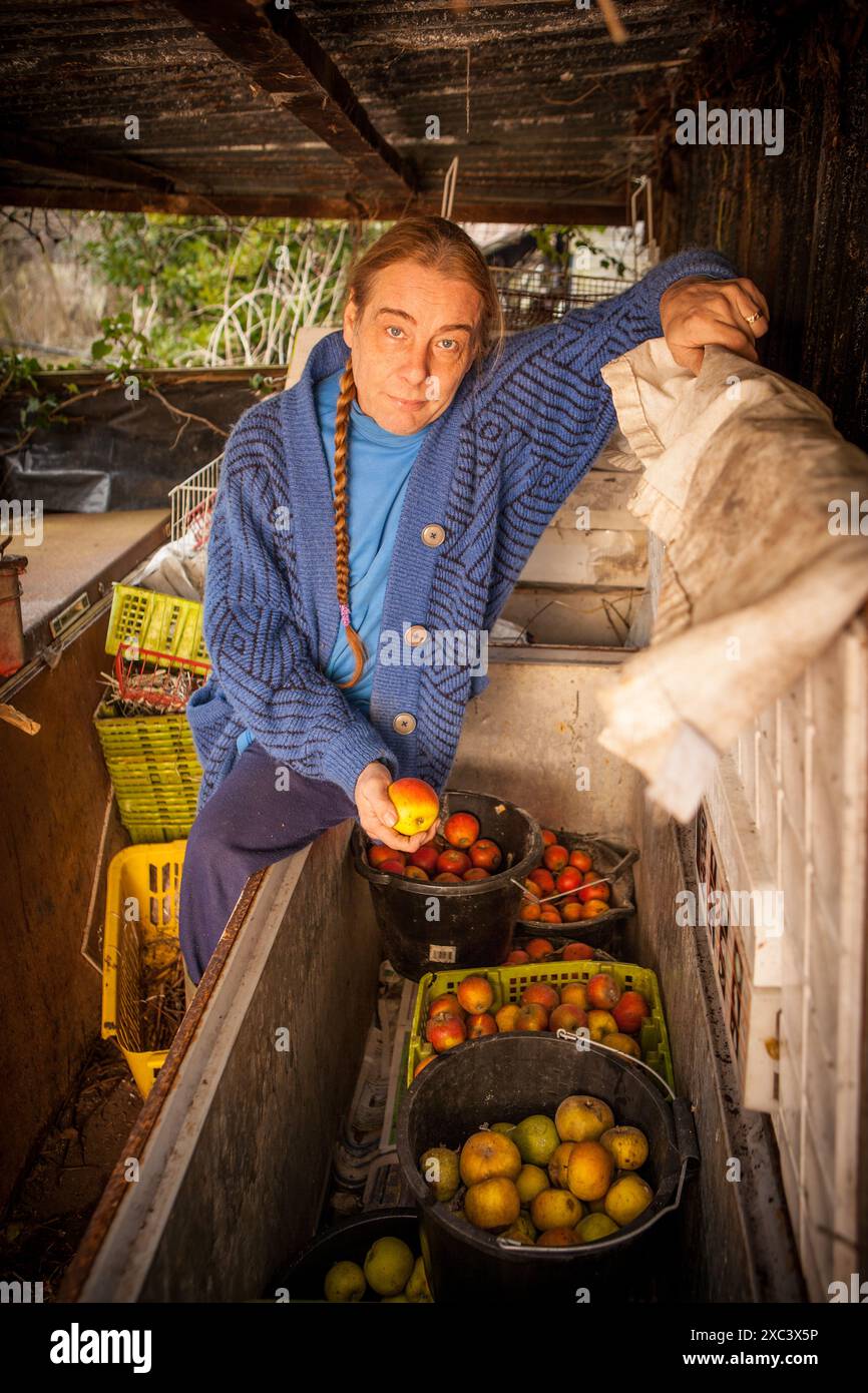 Gartenexperte BOB FLOWERDEW zu Hause Stockfoto