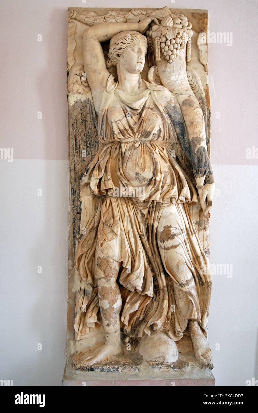 Marmorstatue aus dem römischen Karthago im Karthago-Museum, Karthago, Gouvernement Tunis, Tunesien Stockfoto