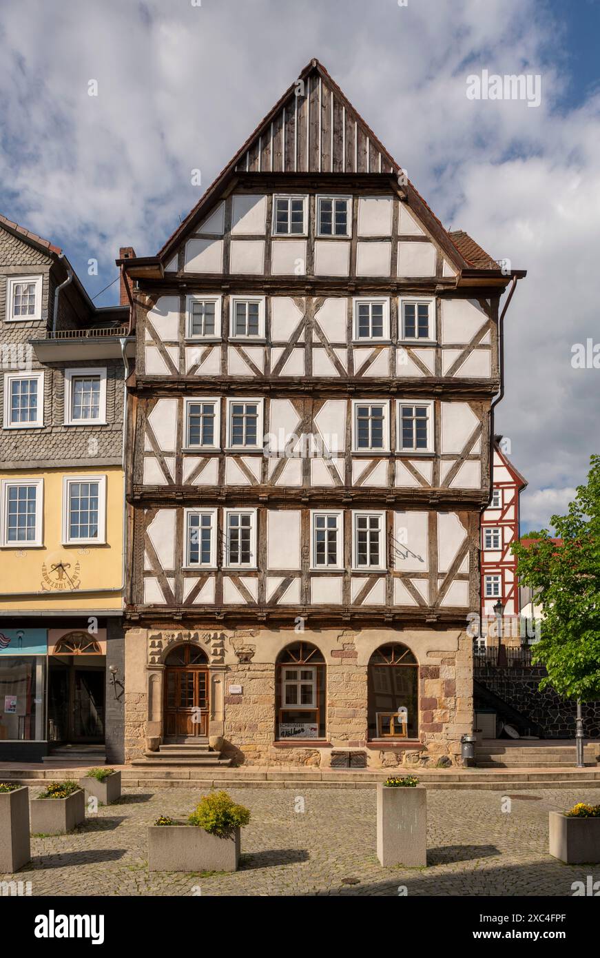 Homberg (Efze), Marktplatz 2, sog. Löwenhaus von 1617 Stockfoto