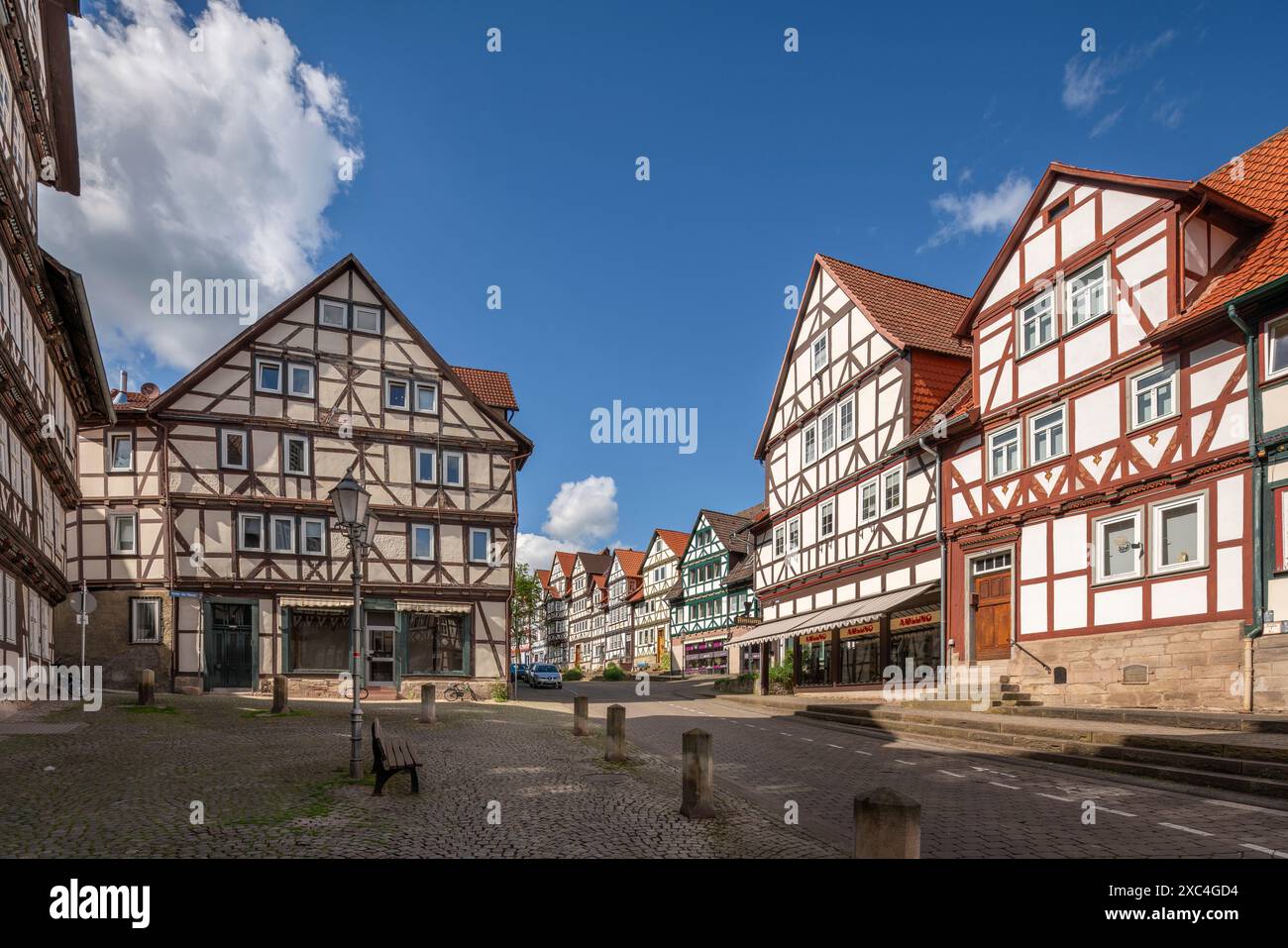 Bad Sooden-Allendorf, Ortsteil Allendorf, Kirchstraße, Blick nach Norden, links Haus Nr. 31 Stockfoto