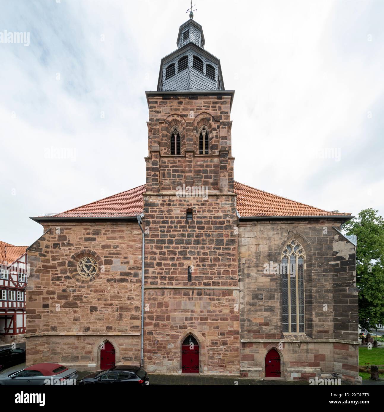 Eschwege, Evangelische Marktkirche St. Dionys, Blick von Westen Stockfoto