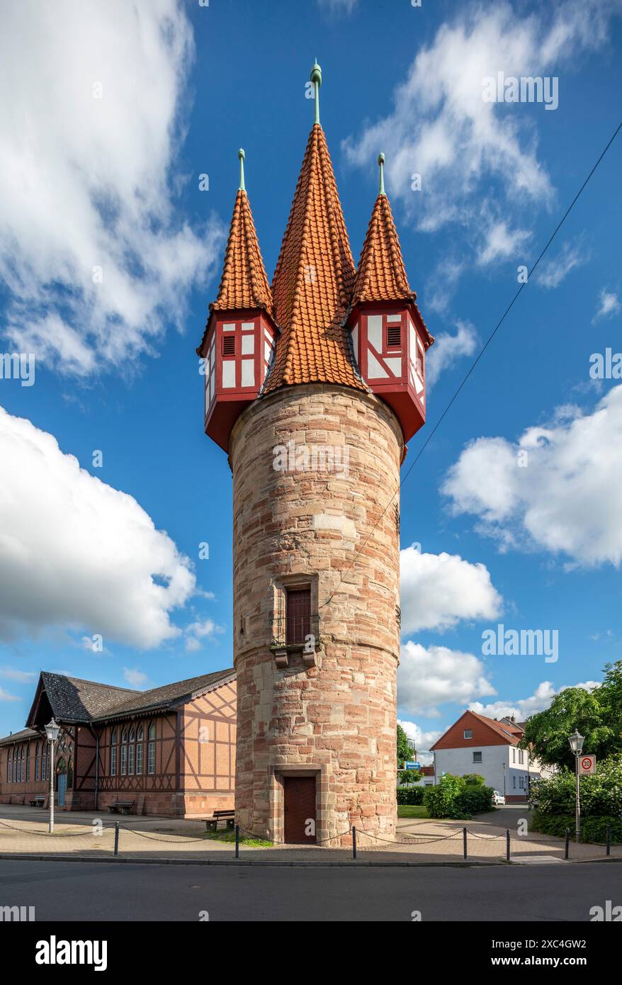 Eschwege, Stadtbefestigung, Dünzebacher Torturm, Stadtseite Stockfoto