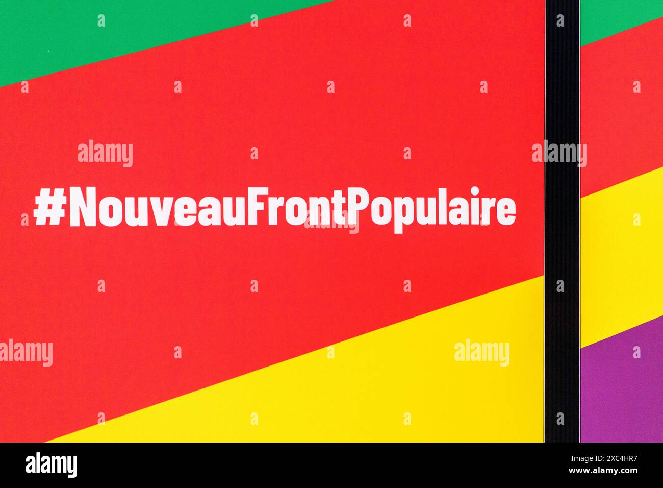 Paris, Frankreich. Juni 2024. Julien Mattia/Le Pictorium - neue Pressekonferenz der Volksfront - 14/06/2024 - France/Ile-de-France (Region)/Paris - Illustration bei der Pressekonferenz der Nouveau Front Populaire im Maison de la Chimie, Paris, 14. Juni 2024. Quelle: LE PICTORIUM/Alamy Live News Stockfoto