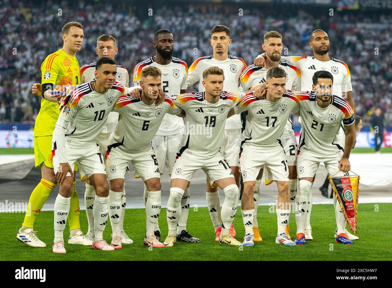 Startelf, Deutschland, GER, Deutschland (GER) vs. Scottland (SCO), Fussball Europameisterschaft, UEFA EURO 2024, Gruppe A, 1. Spieltag, 14.06.2024, Foto: Eibner-Pressefoto/Sascha Walther Stockfoto
