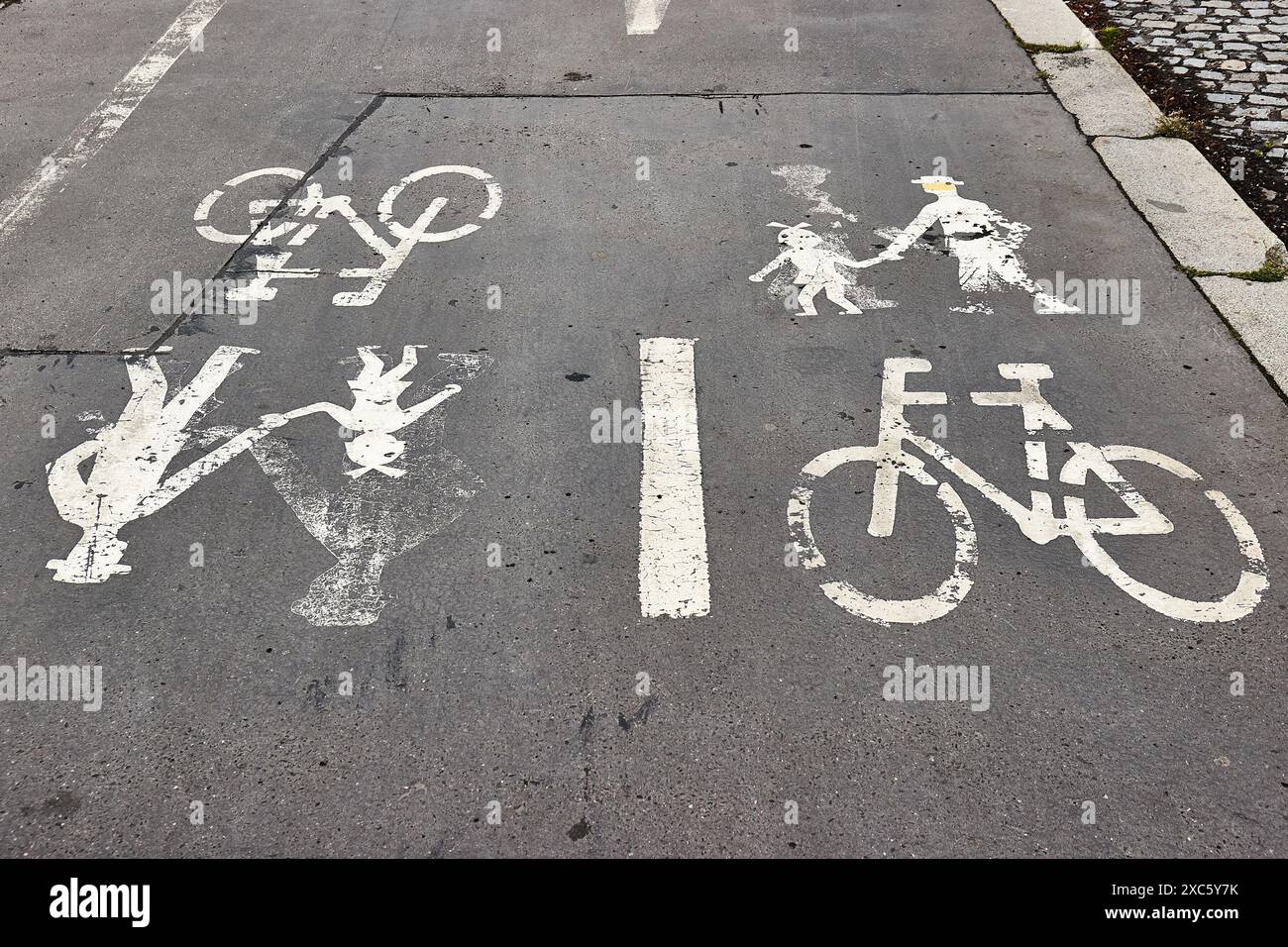 Fahrrad-Lane-Zeichen Stockfoto