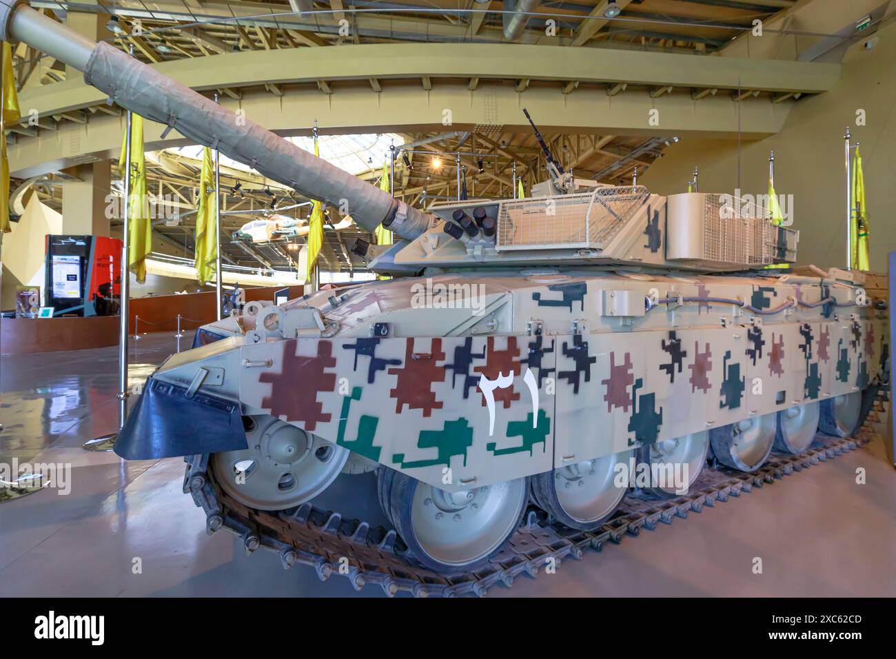 Royal Tank Museum, Amman, Jordanien - 4. Mai 2024: Klassischer Challenger 1 FV4030-4. Britischer Hauptkampfpanzer MBT, der von 1983 bis 2001 von der britischen Armee eingesetzt wurde Stockfoto