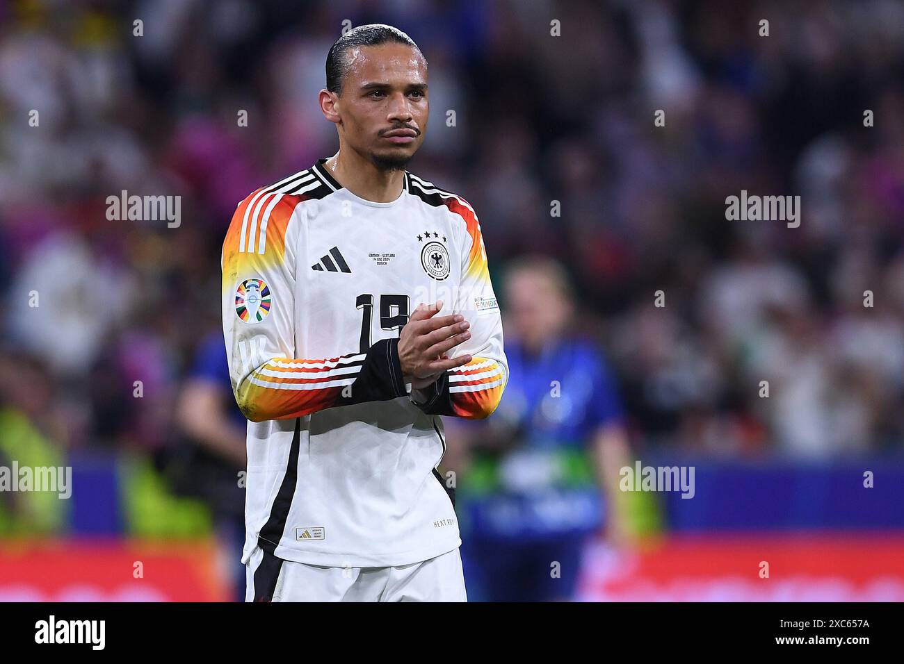 Fussball UEFA EURO 2024 Gruppenphase 1. Spieltag Eroeffnungsspiel Deutschland - Schottland am 14.06.2024 in der München Fussball Arena in München Leroy Sane ( Deutschland ) Foto: Revierfoto Credit: ddp Media GmbH/Alamy Live News Stockfoto