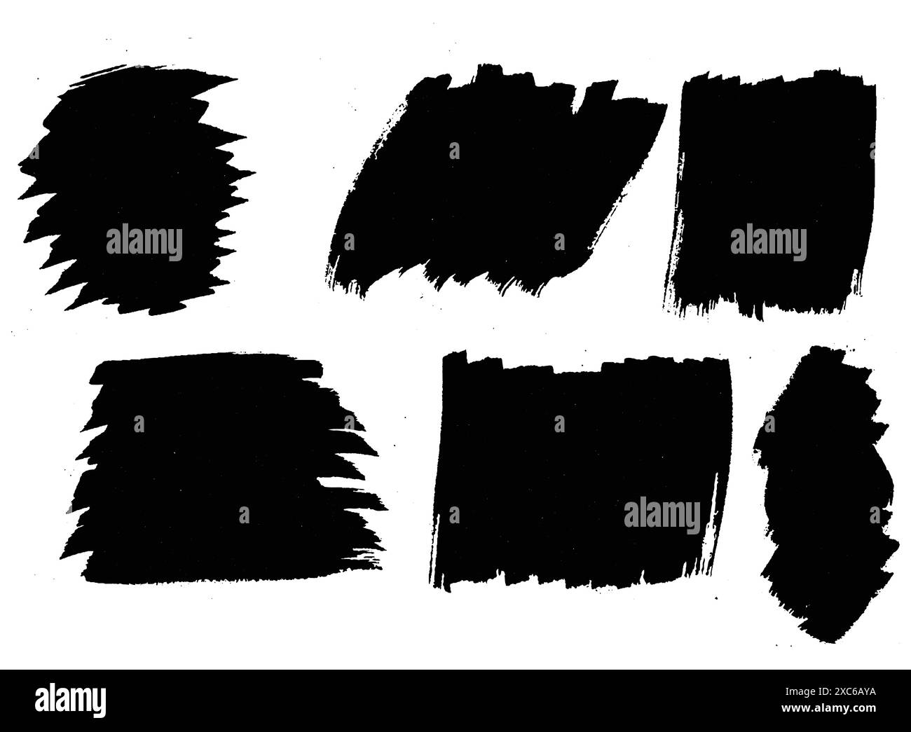 Handgezeichnetes schwarzes Pinselstrichset mit Aquarelldesign Stock Vektor
