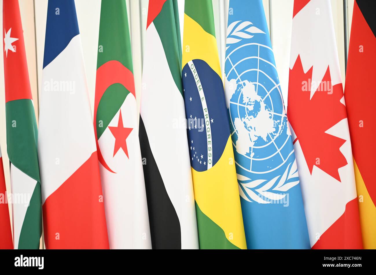 Borgo Egnaza, Italien. Juni 2024. Gipfeltreffen G7 in Borgo Egnaza, Italien. Arbeitssitzung zu Künstlichen Intelligenzen (KI), Energie, Afrika und Mittelmeer. 14.06.2024 Italien, Borgo Egnaza Foto: Aleksy Witwicki/SIPA USA Credit: SIPA USA/Alamy Live News Stockfoto