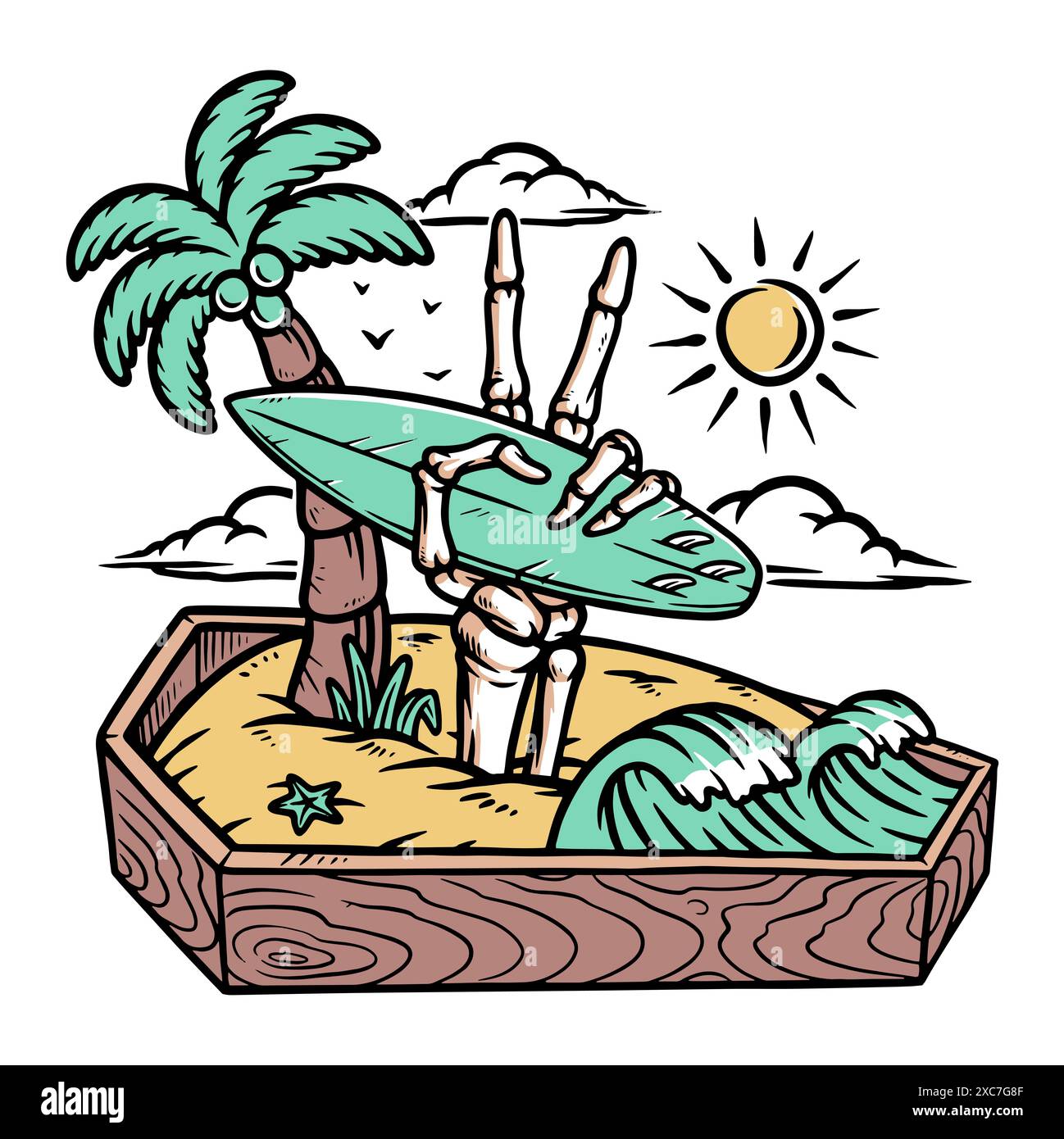 Machen Sie Ruhe am Strand Illustration Stockfoto